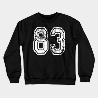 Number 83 Grungy in white Crewneck Sweatshirt